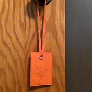 Harley Davidson leather luggage tag